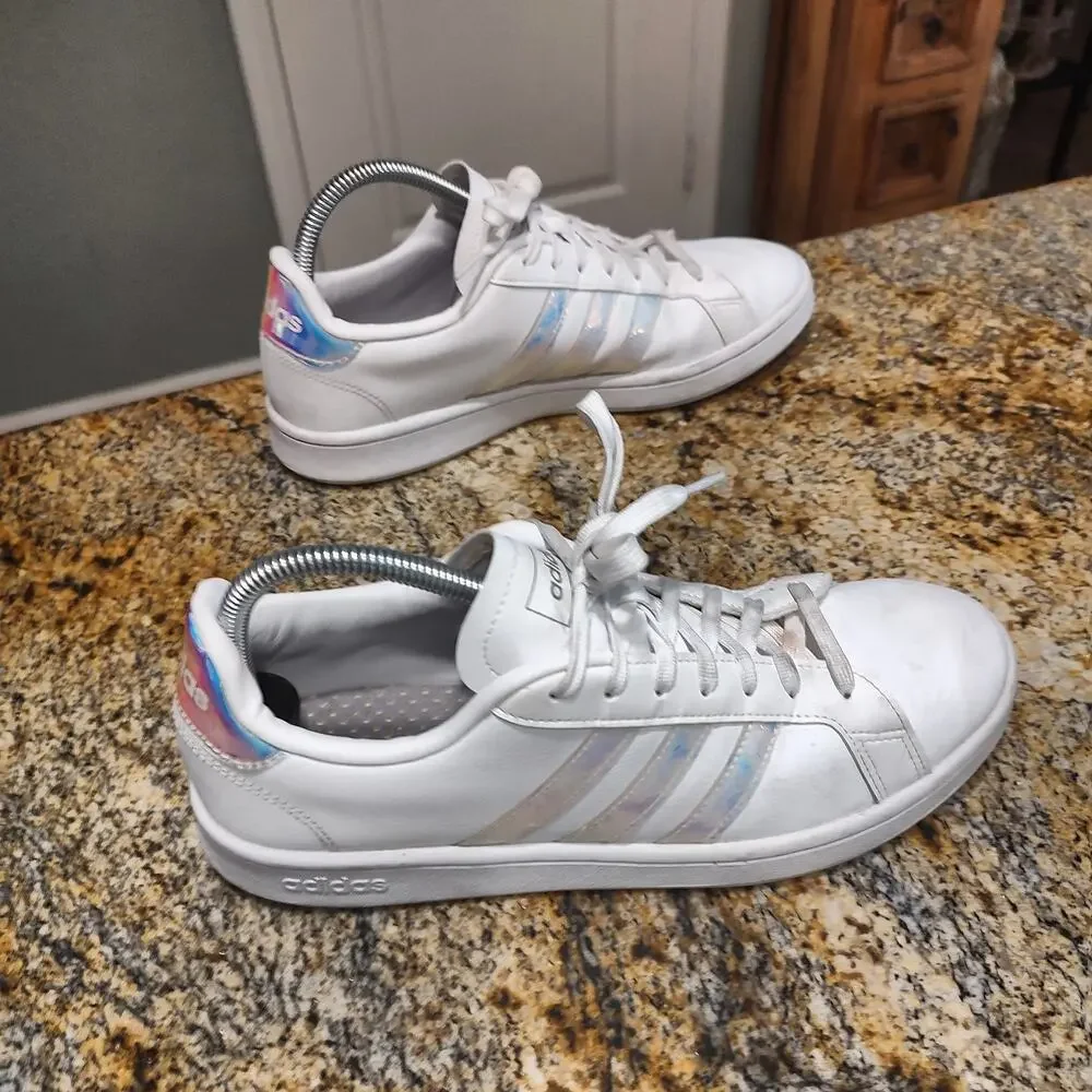 Adidas White An Silver Sneakers Size 10 EE9689
